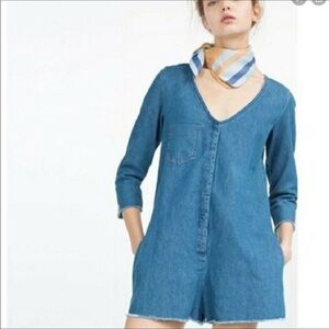 Zara 🎉 Denim Romper